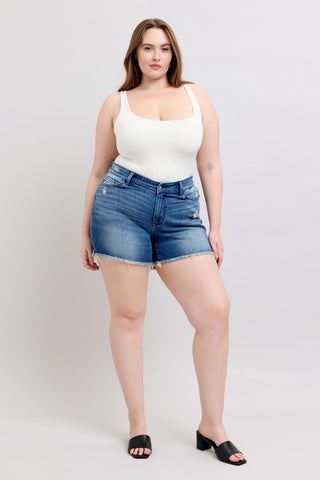 Judy Blue High Waisted V Front Shorts with Shield Pockets