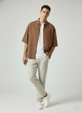 Hawk's Bay Men's Chambray Boxy Fit Shirt