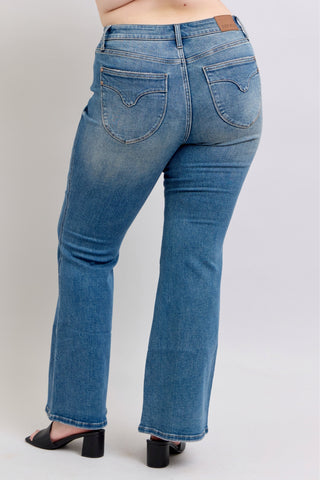 Judy Blue Midrise Tummy Control Vintage Wash Flare Jeans