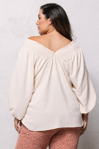 Balloon Sleeve Woven Top