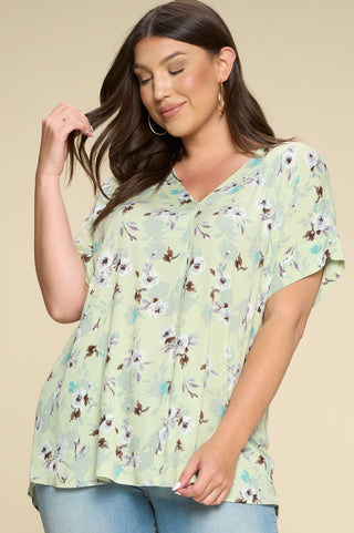 Blouse T64143P + Floral Print Woven Top