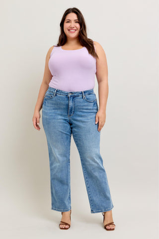 Judy Blue Midrise Tummy Control Vintage Straight Jeans