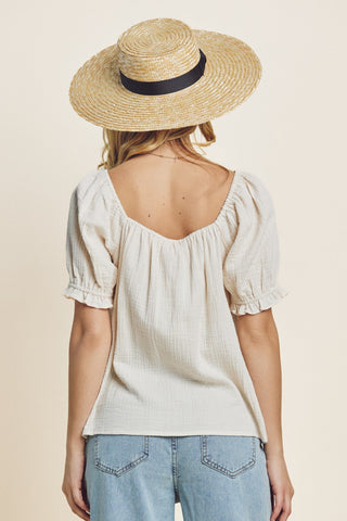 Solid Cotton Gauze Blouse