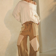 Patchwork Wide Leg Pants