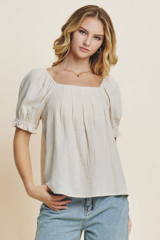 Solid Cotton Gauze Blouse