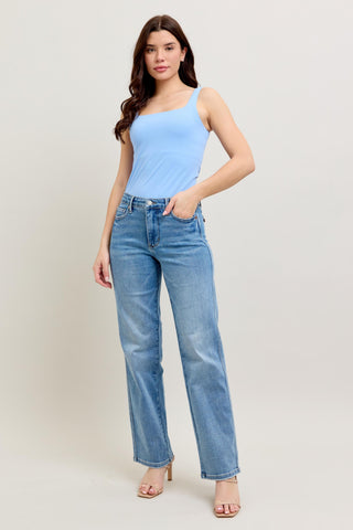 Judy Blue Midrise Tummy Control Vintage Straight Jeans