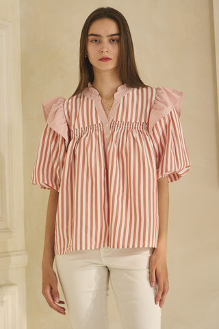 Striped Smocked Top