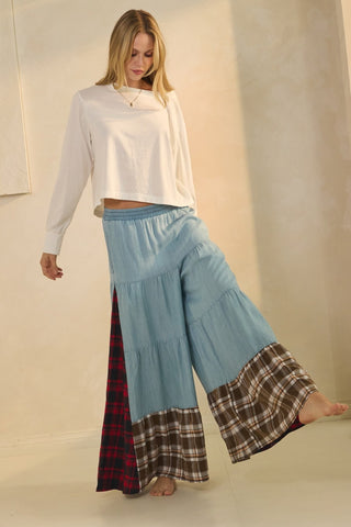 Color Blocked Tiered Pants