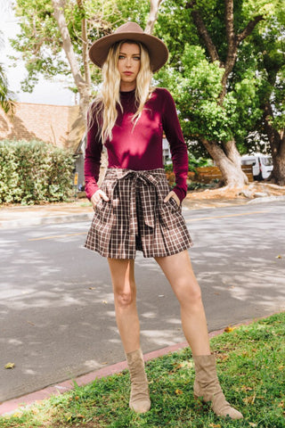 Plaid Pleated Shorts