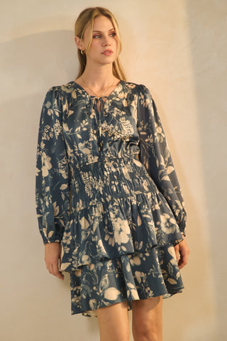 Floral Printed Peplum Dress