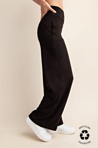 Butter Soft Recycled Crossover Wide-Leg Pants