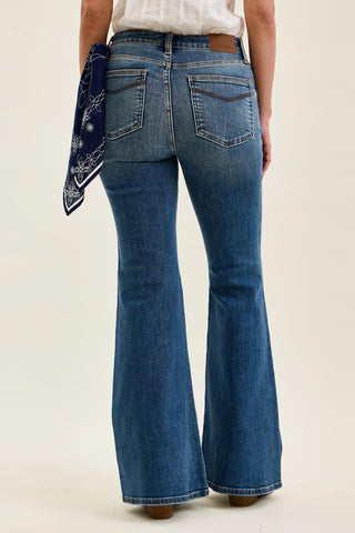 Judy Blue Mid Rise Jaqueline Flare Jeans