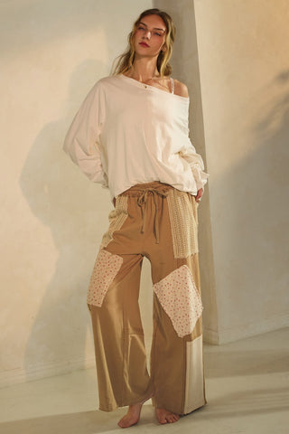 Patchwork Wide Leg Pants