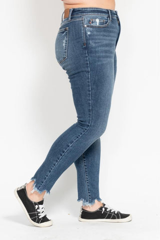 Judy Blue High Waisted Skinny With Destroy & Shark Bit Hem