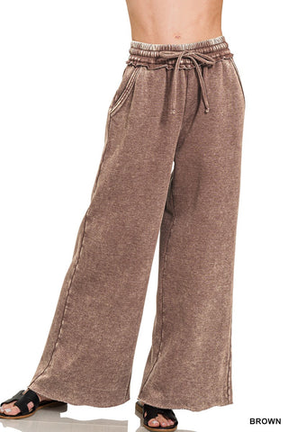 Sweatpants Acid Wash Fleece Palazzo
