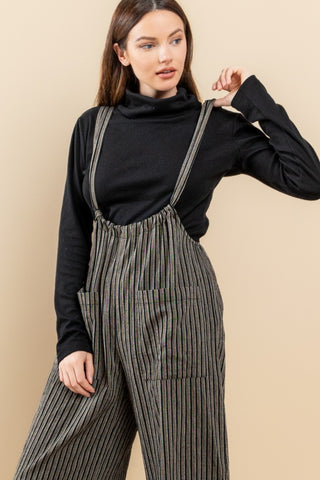 Striped Wide Leg Suspender