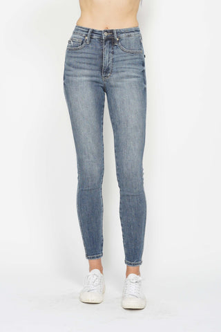 Judy Blue High Waisted Tummy Control Hem Destroy Skinny Jeans