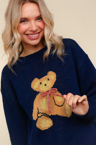 Loose Fit Teddy Bear W/ Ribbon