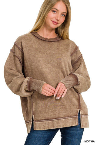 Sweatshirt Acid Wash Exp Seam Fleece