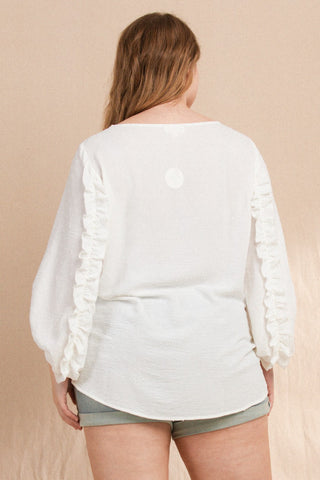 Textured Solid Woven Top