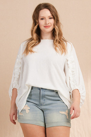 Textured Solid Woven Top