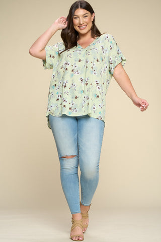 Blouse T64143 Floral Print Woven Top