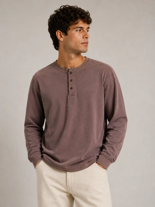Hawk's Bay Men's Henley Long Sleeve T-Shirt
