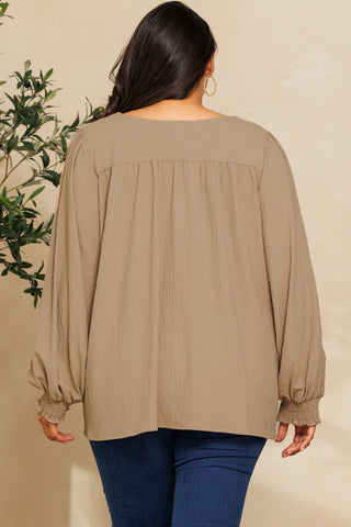 Sold Long Puff Sleeve Woven Top