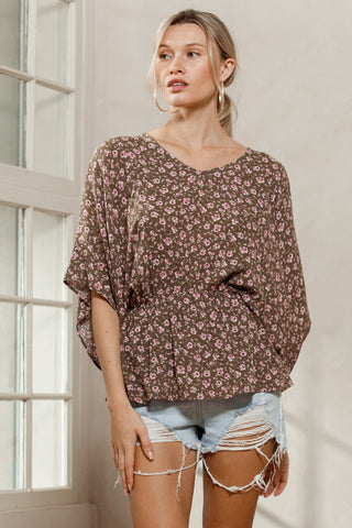 Floral Printed Woven Babydoll Top