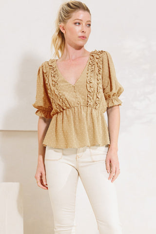 Dot Solid Woven Top