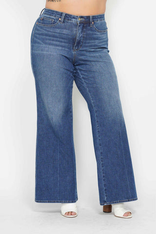 Judy Blue High Waisted Tummy Control Retro Wide Jeans