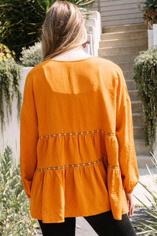 V-Neck Solid Tiered Top