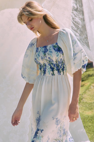 Floral Border Printed Maxi Dress