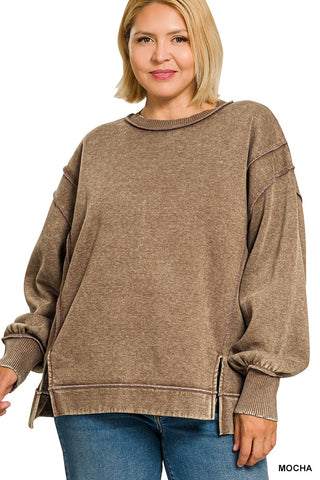 Sweatshirt Acid Wash Exp Seam Fleece