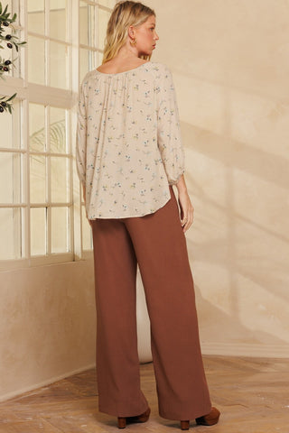 Ditsy Floral Textured Woven Top