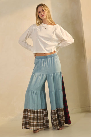 Color Blocked Tiered Pants