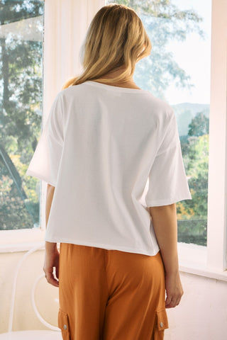 Solid Knit Cut-Out Top