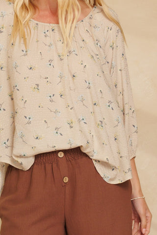 Ditsy Floral Textured Woven Top
