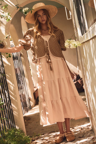 Twofer Cardigan Midi Dress