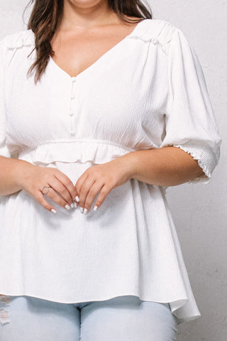 Solid Button Down Blouse