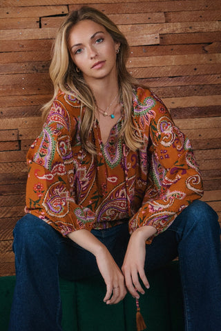 Paisley Printed Top