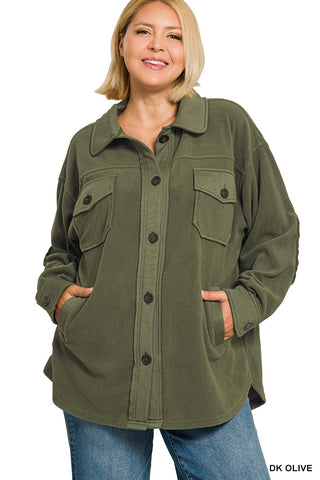 Shacket Oversized Basic Fleece