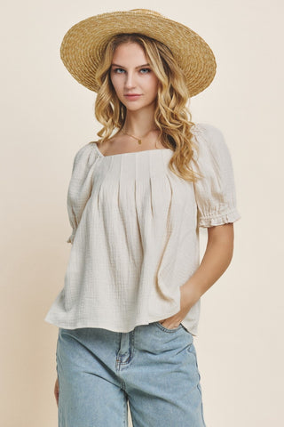 Solid Cotton Gauze Blouse