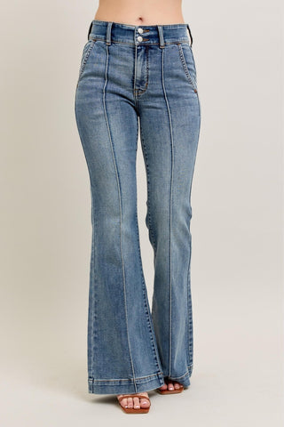 High Waisted Trouser Flare Jeans