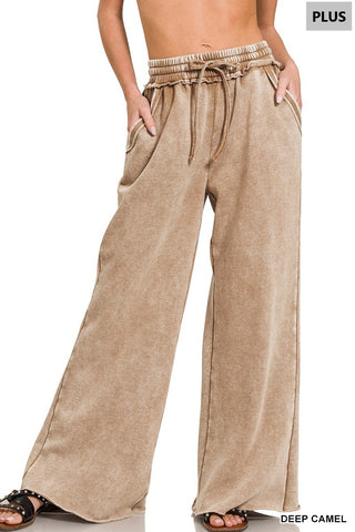 Sweatpants Acid Wash Fleece Palazzo