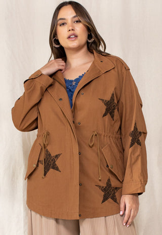 Jacket IJ14074 Washed Star Print Utilitarian