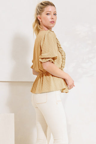 Dot Solid Woven Top