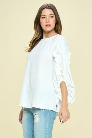 Textured Solid Woven Top