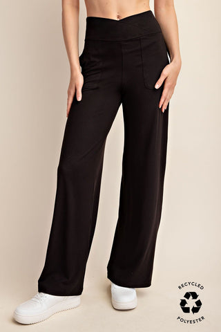 Butter Soft Recycled Crossover Wide-Leg Pants