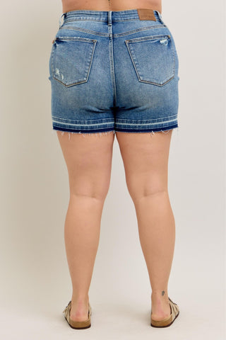 Judy Blue High Waisted Tummy Control Vintage Wash Release Hem Shorts